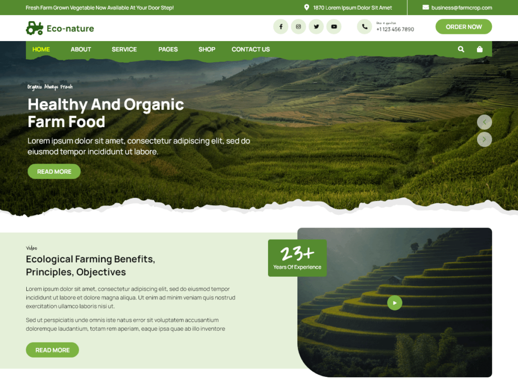 Eco Nature Elementor WordPress Theme