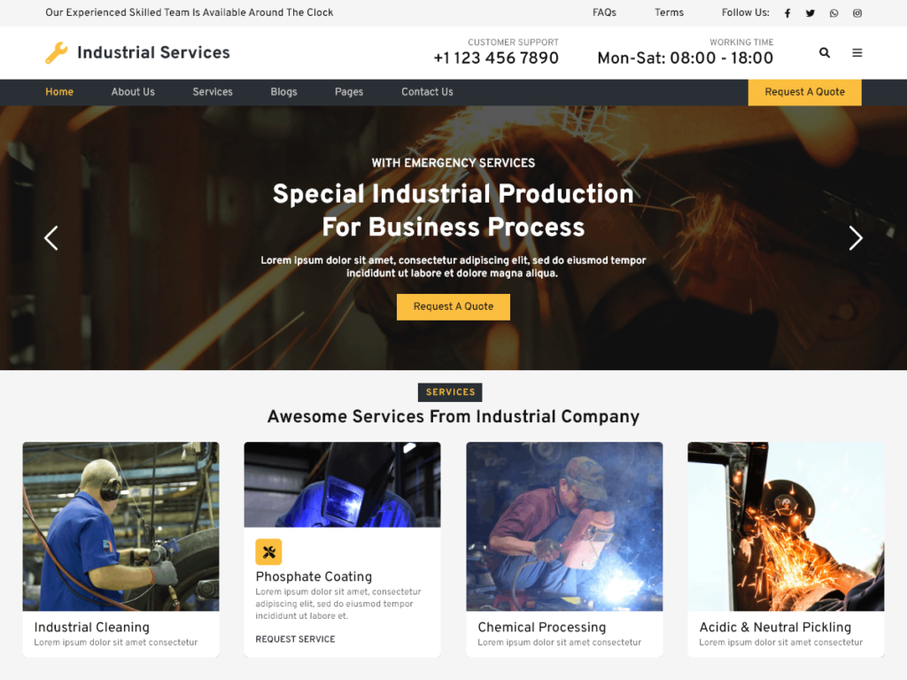 Industrial Services Elementor WordPress Theme